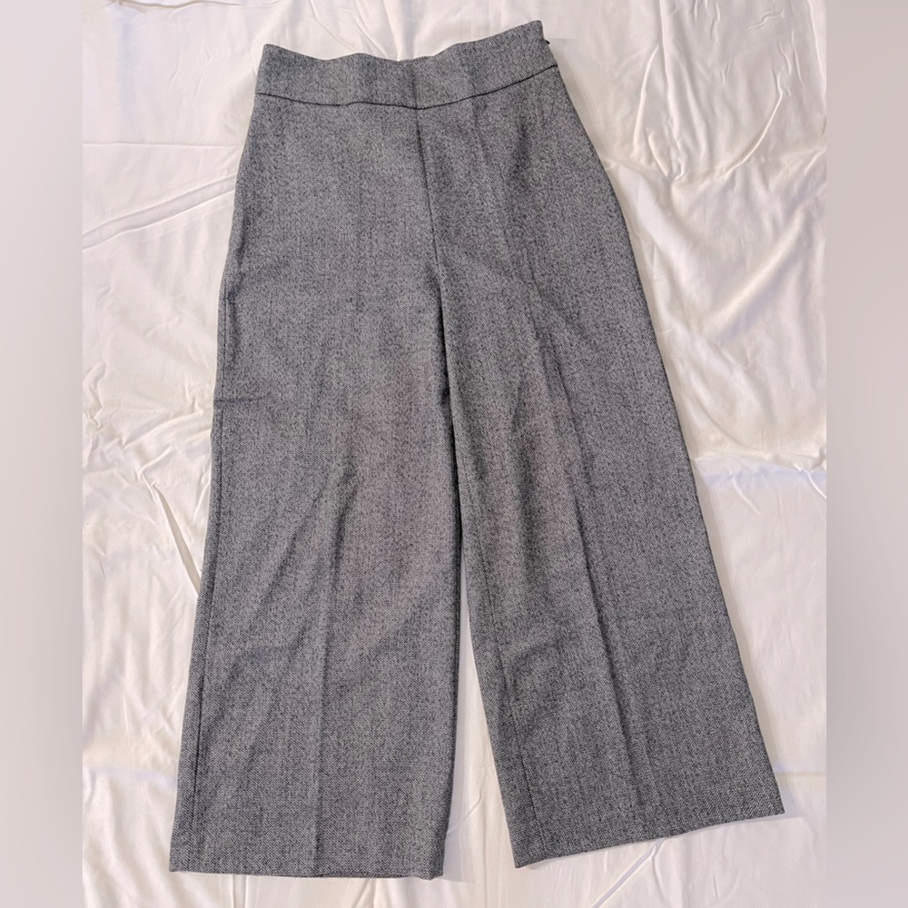 Tweed pants with side zip